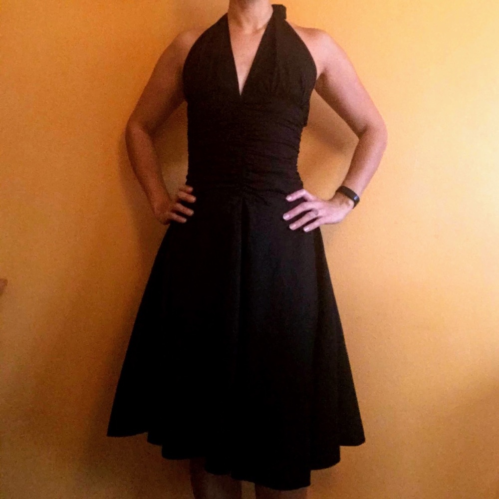 Black Halter Party Dress